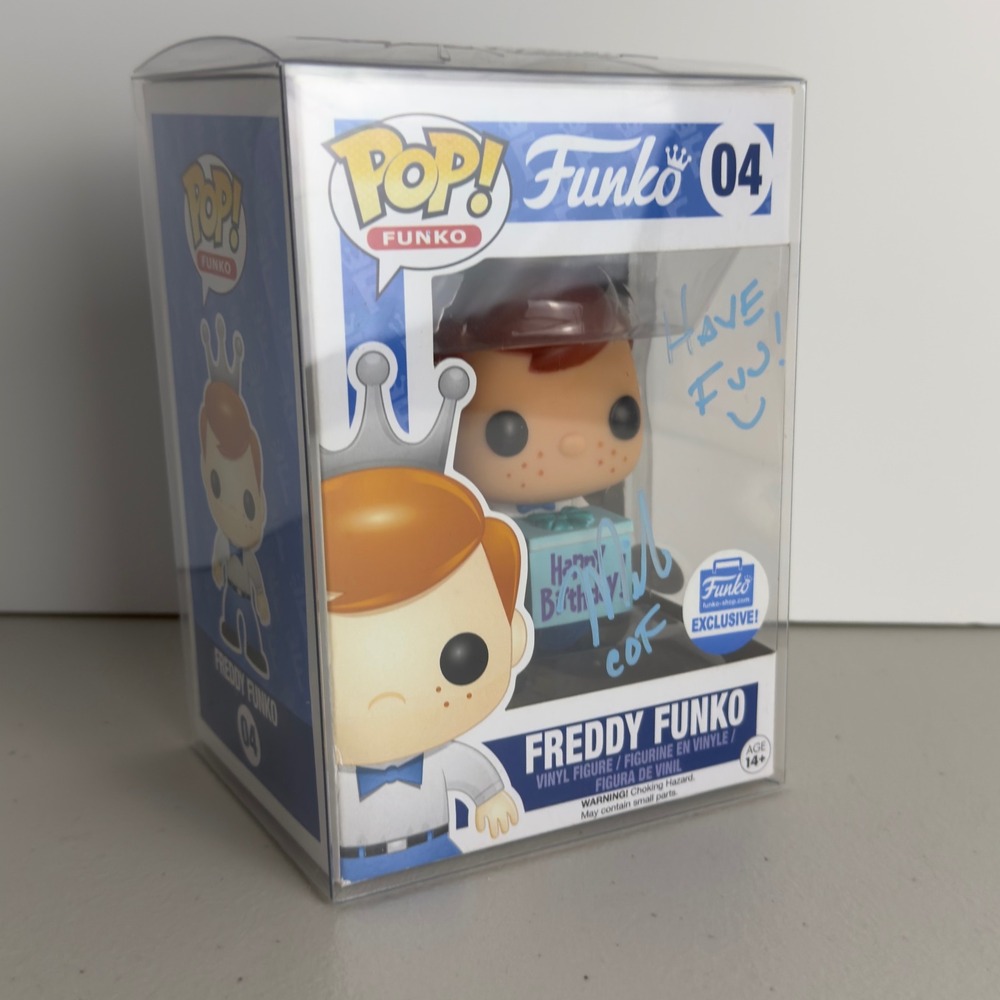 Funko Pop Freddy Funko 04 Happy Birthday Signed Mike Becker JSA COA Vaulted Shop